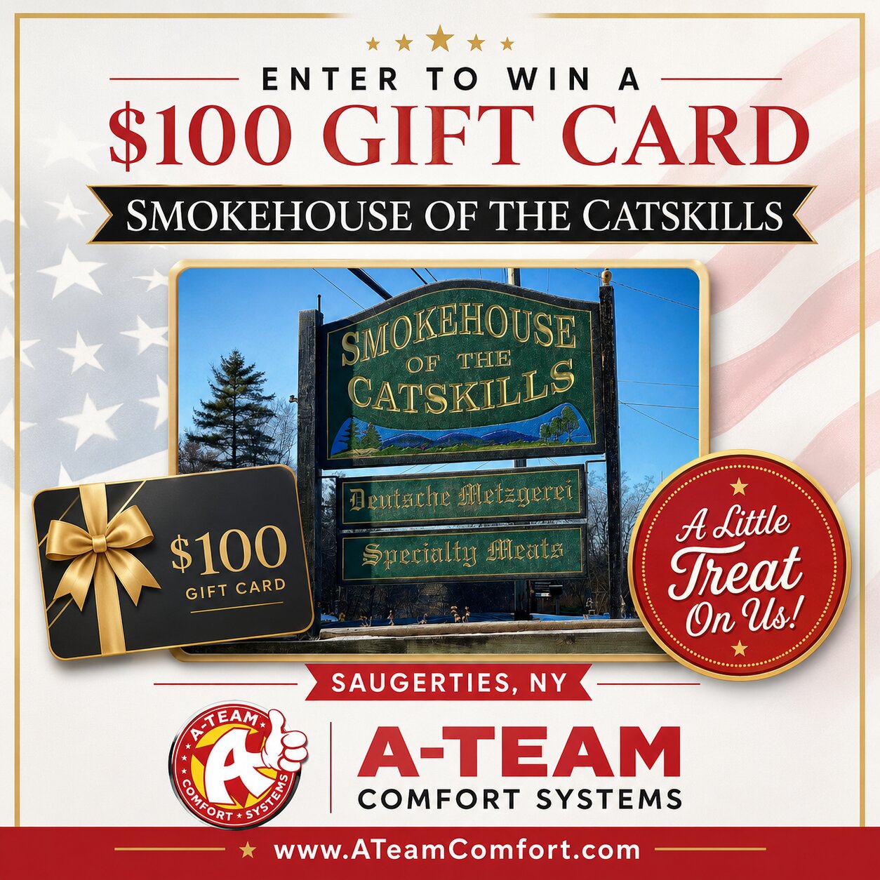 Smokehouse of the Catskills giveaway with A-Team Comfort Systems